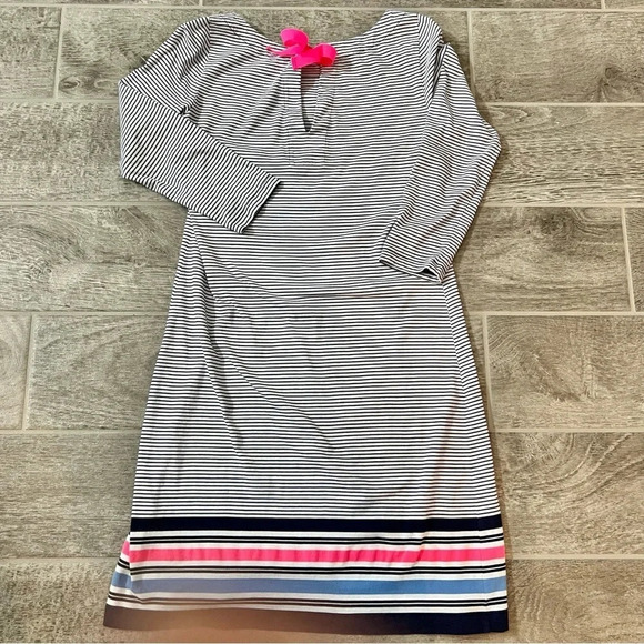 LILLY PULITZER Noelle Striped Shift Dress in Blue White Pink Cotton Size XS - Picture 3 of 9